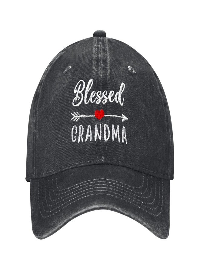 AIMASTZ Blessed Grandma Embroidered Baseball Cap Vintage Washed Adjustable Cowboy Hat Gifts for Grandma Women,Black - Image 1